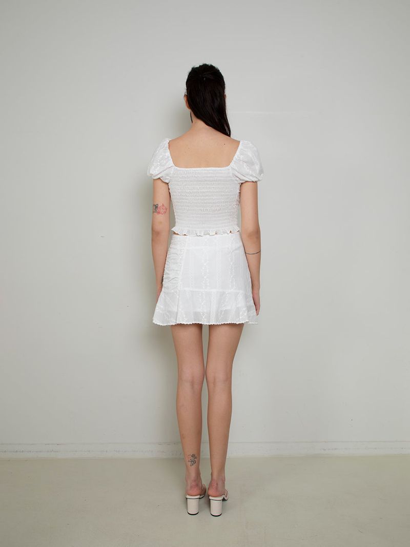 Rosie shirring skirt (white)