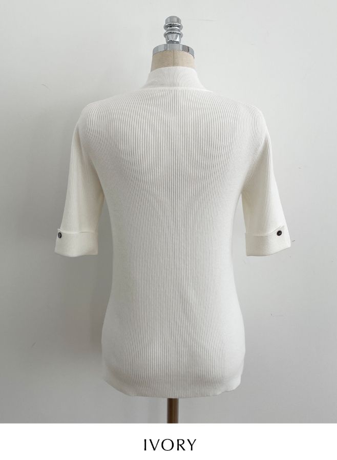 Shani Half-Neck Rolled-Up Sleeve Knit
