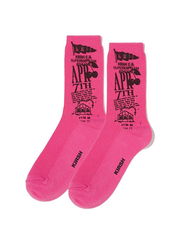 KIRSH（キルシー）の「YOUTHHOSTEL GRAPHIC SOCKS [PINK]（Fashion Accessories）」