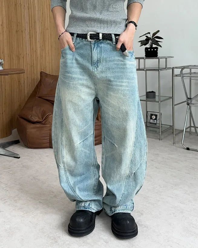 SATIIIZ（サティーズ）の「B-Ed Cut Curved Denim Pants（Pants）」