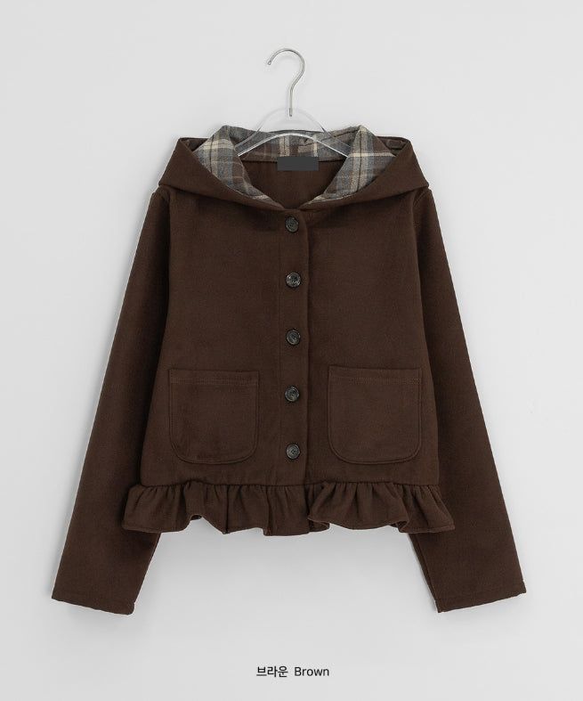 Skimbe Frill Hood Short Coat