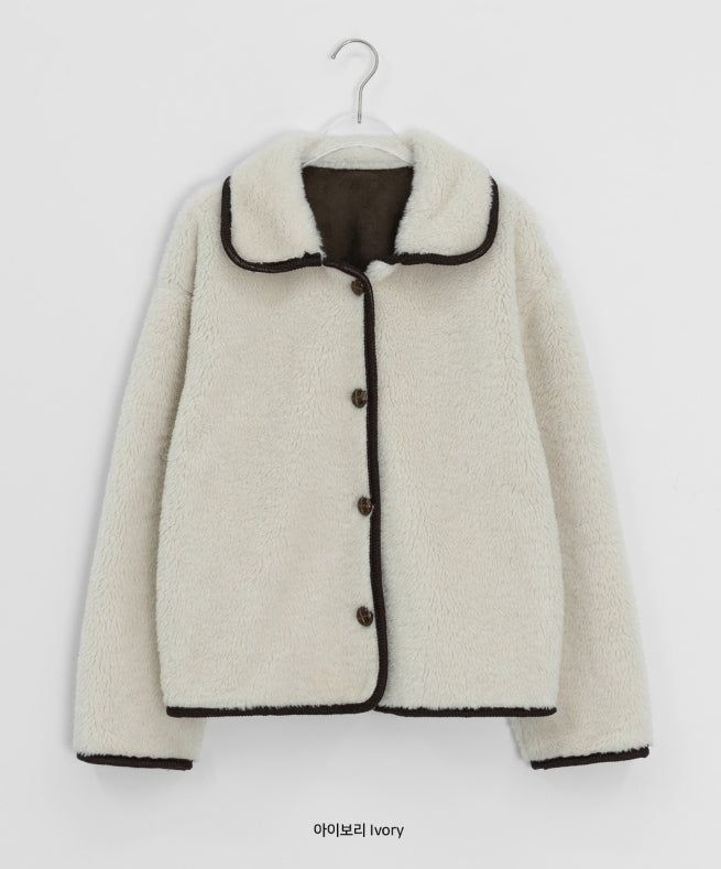 Bigget Collar Wool Mustang Fur Jacket