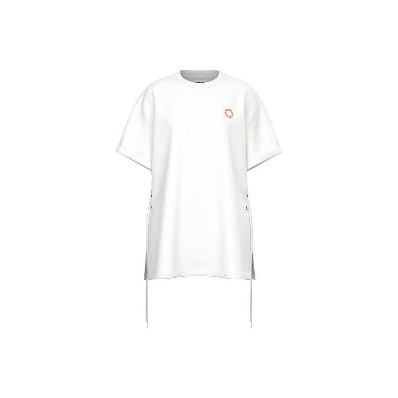 TUOMIO（トゥオミオ）の「サイドストラッピーオーバーサイズドTシャツ / Tm Side Strappy Oversized T-Shirt [White]（Tops）」