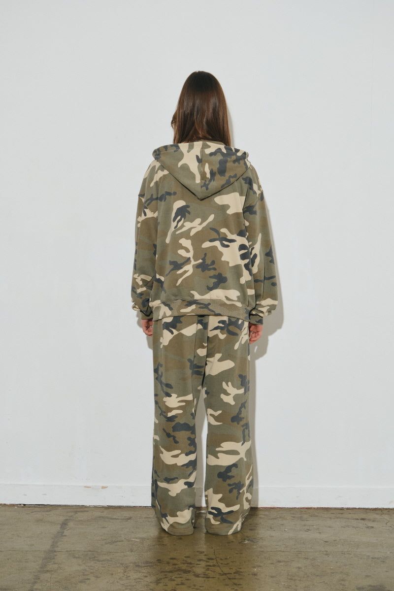 lg camo hood zip up (beige)