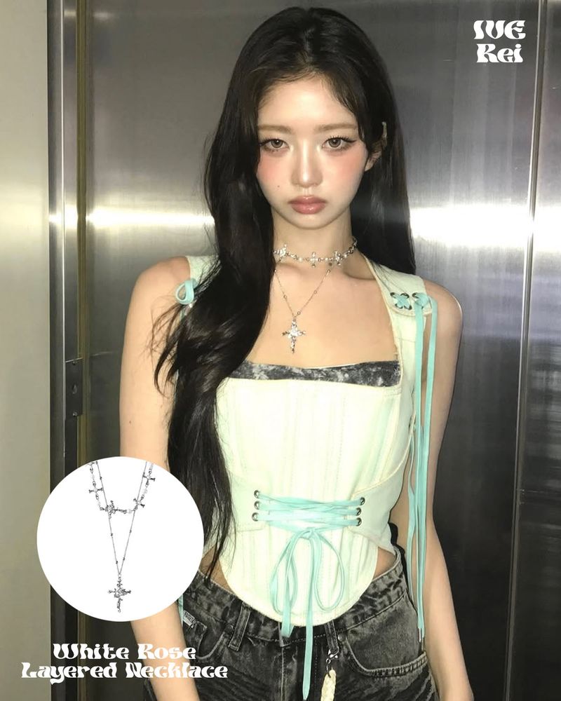 moanother（モノアザー）の「[IVE Rei, IDLE Miyeon Pick!] White Rose Layered Necklace（Accessories）」