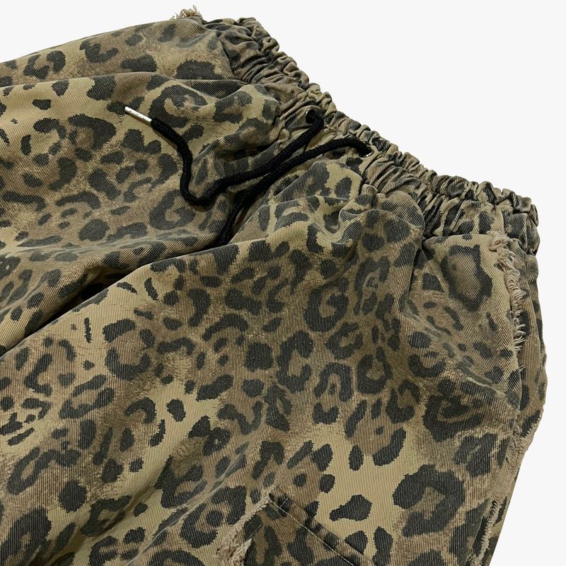 leopard grunge wide pants_beige