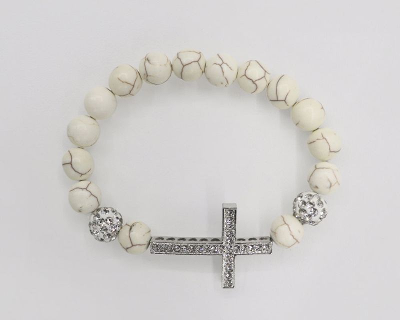 Vir Vintage Gemstone Cubic Cross Bracelet