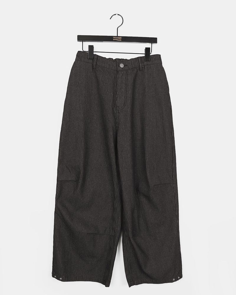 [MADE] Erson Stripe Snap Button Balloon Fit Denim Pants