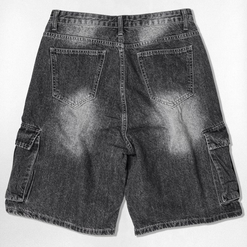 Basic Washing Bermuda Cargo Denim Pants - 3COLOR