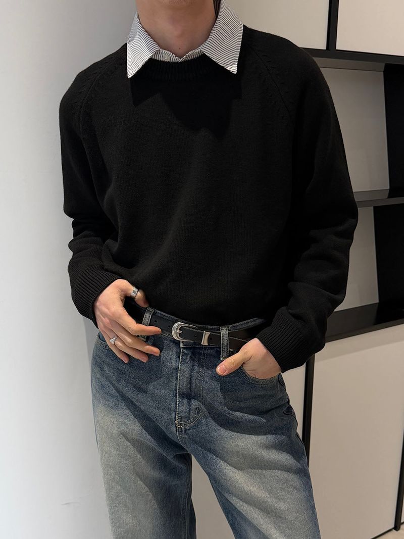LAURANT（ロラン）の「Crop round knit(5color)（Tops）」