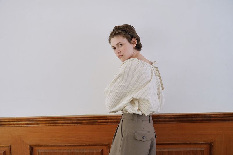 Bare stripe blouse_cream
