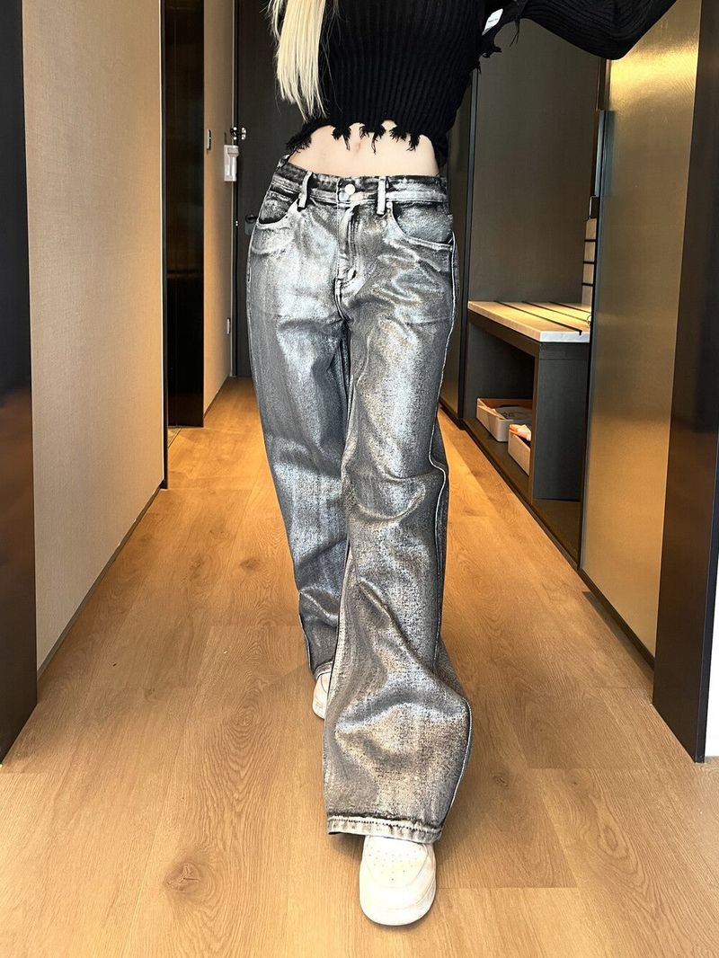 Seow(ソウ)の「 Silver coating denim low wide pt (2color)(Pants)」