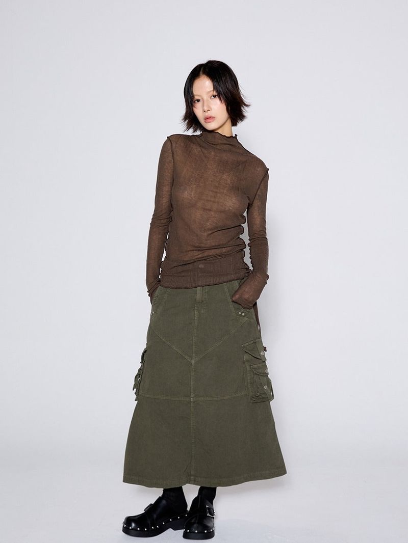 calloutnewyear(cony)(コールアウトニューイヤー(コニー))の「WASHED CARGO SKIRT / KHAKI(Skirts)」