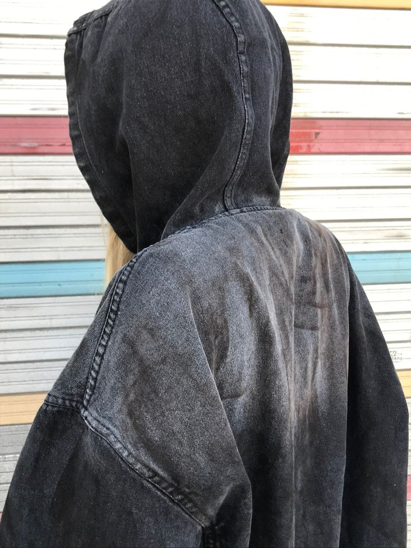 Aceite set up denim hood jacket