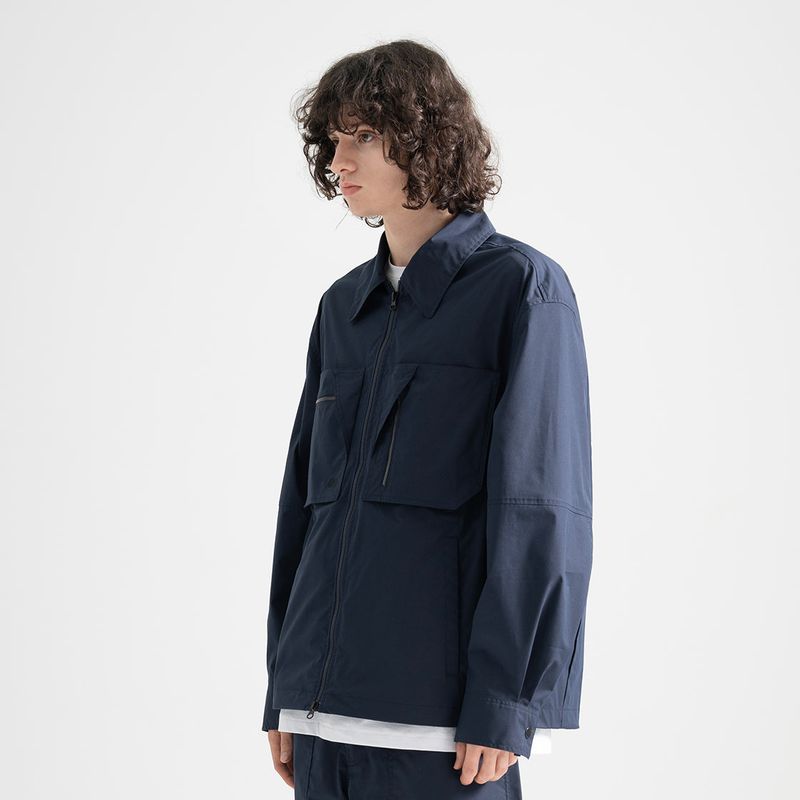 KALAPATTHAR（カラパタール）の「Poly Cotton Zip Shirts Jacket - NAVY（Jackets/Outerwear）」