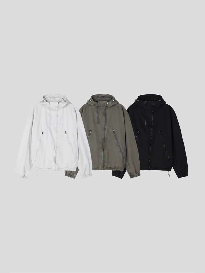 Work cation diagonal zipper cotton jacket