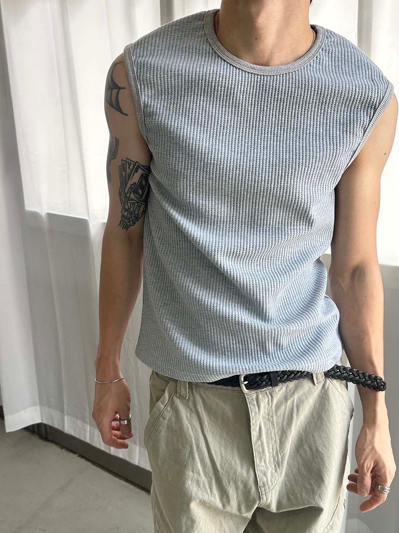 Minimal waffle sleeveless(5color)