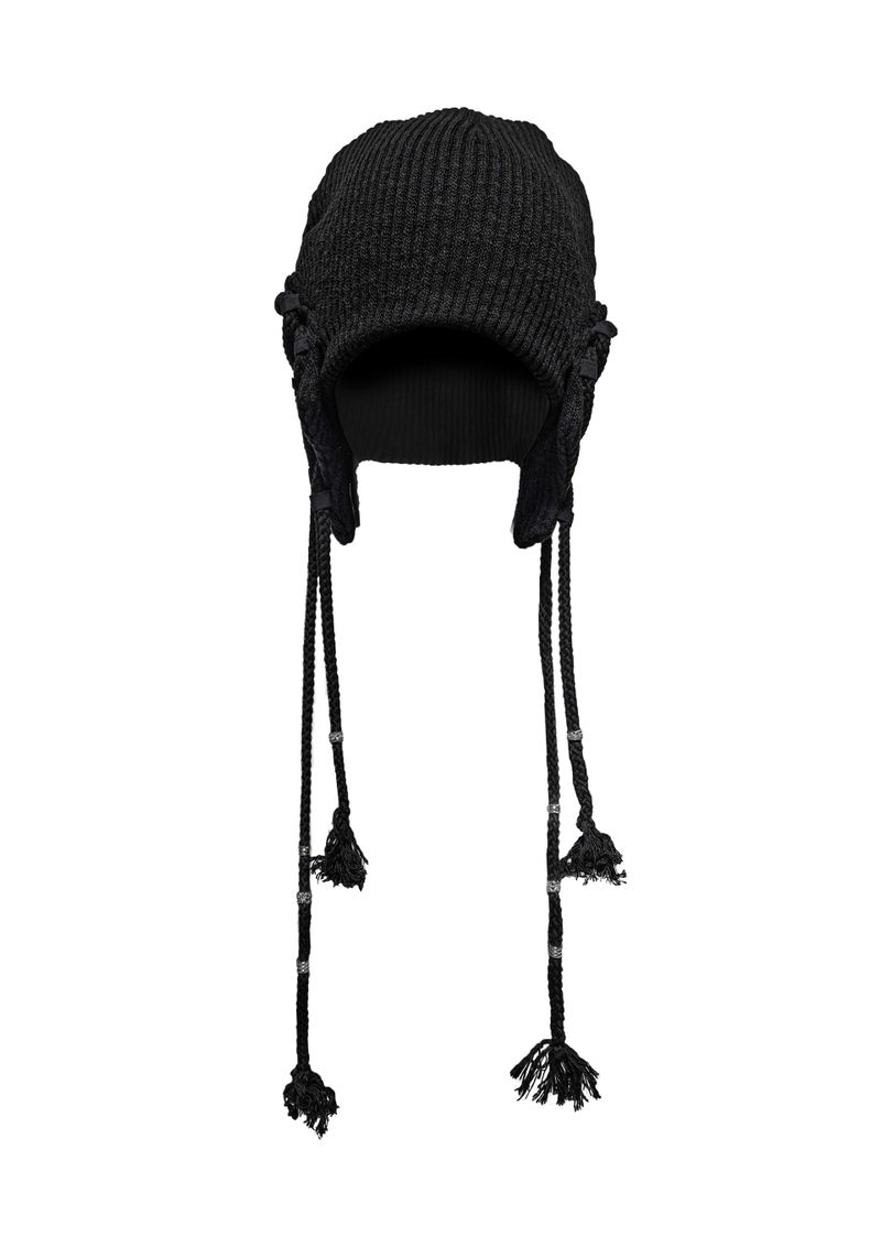 EARFLAP DRAG BEANIE . BLACK