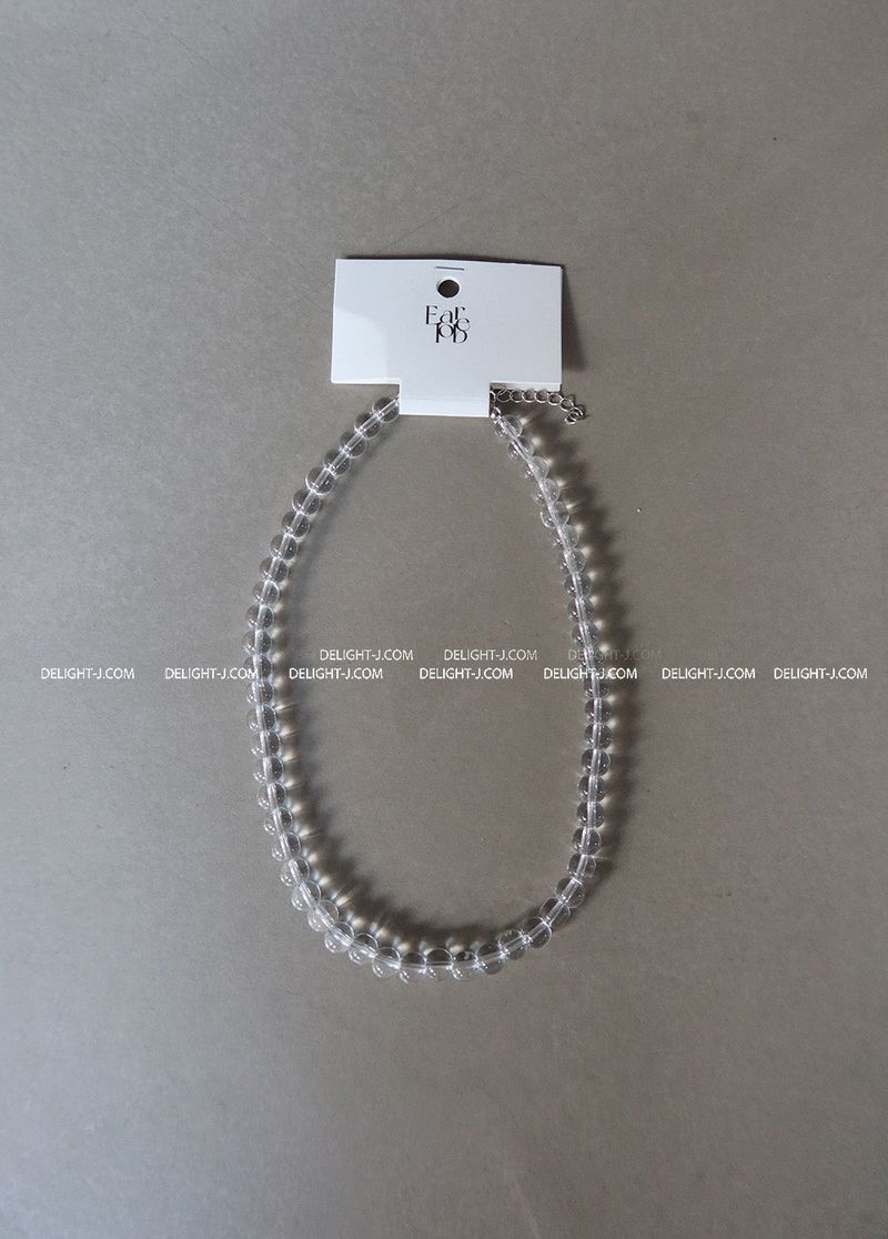 Transparent 8mm pearl ball necklace