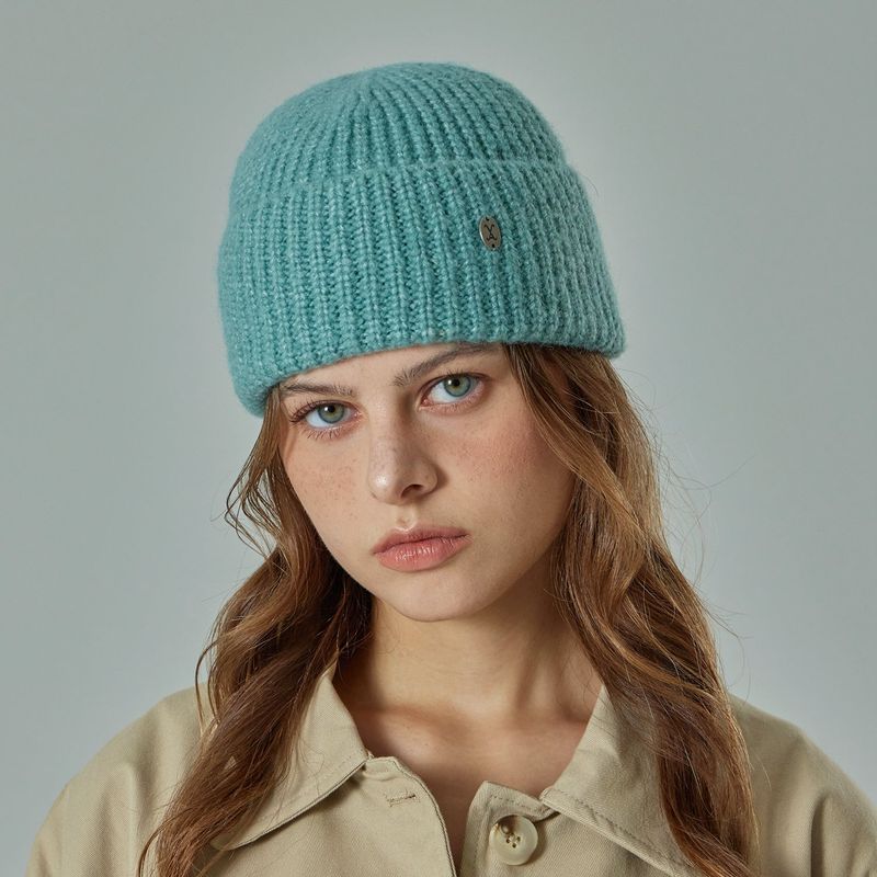 VA Curved Oval Metal Washed Beanie  / Mint