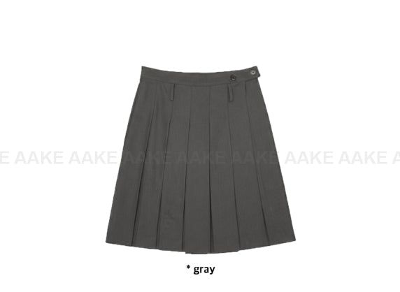 BUTTON PLEATS MIDI SKIRT