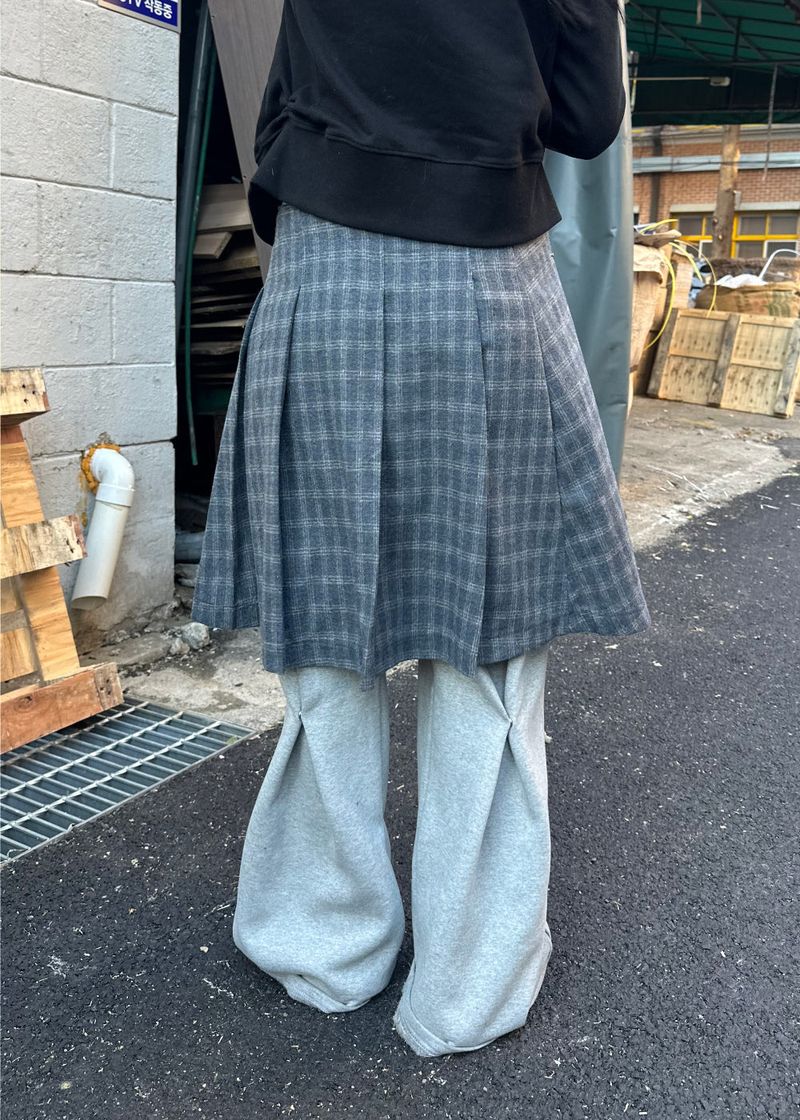  CHECK EYELET SKIRT