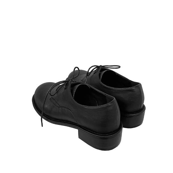 School Round Lace-up Loafers