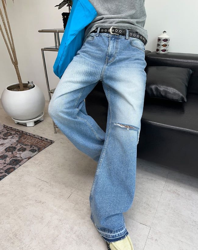 Medon Cutoff Flare Denim Pants