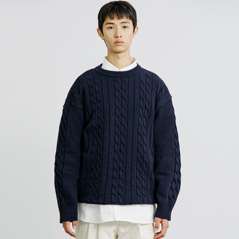 FTTS CHAIN CABLE SWEATER NAVY