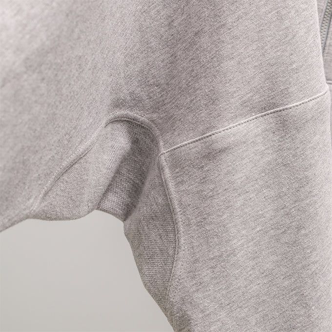HALF ZIP LAYERD SWEATSHIRTS-MIXTURE GREY