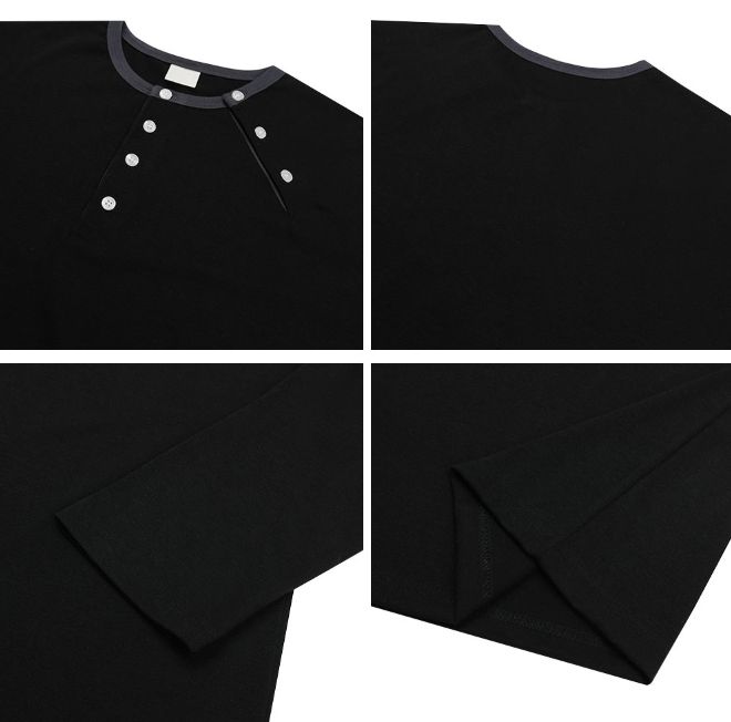 Saren Double Henley Neck Long Sleeve