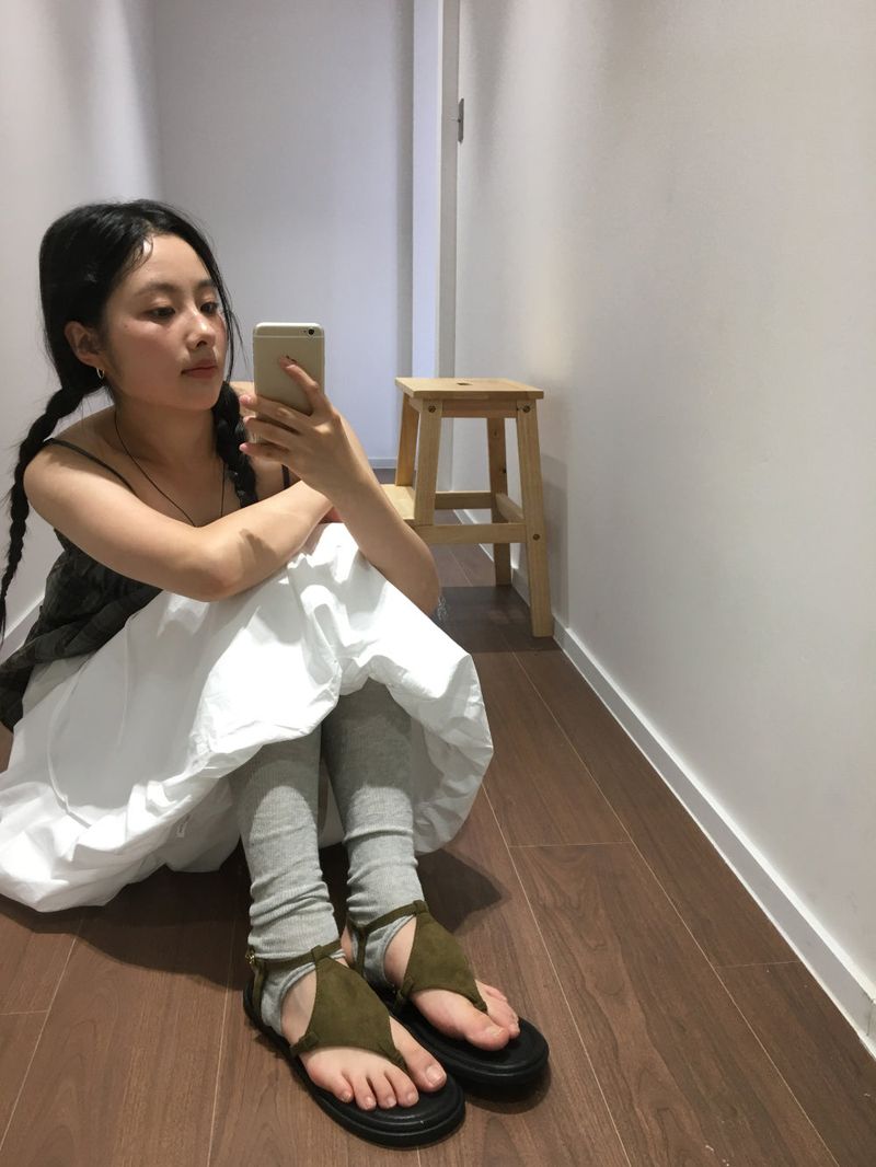 suede strap sandals (2color)