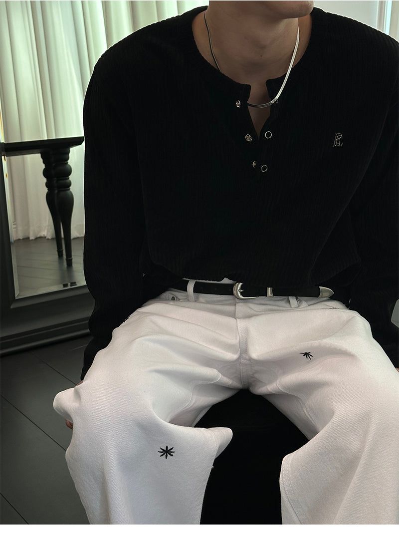 [MADE] Velvet golgi henry neck knit sleeves(3color)