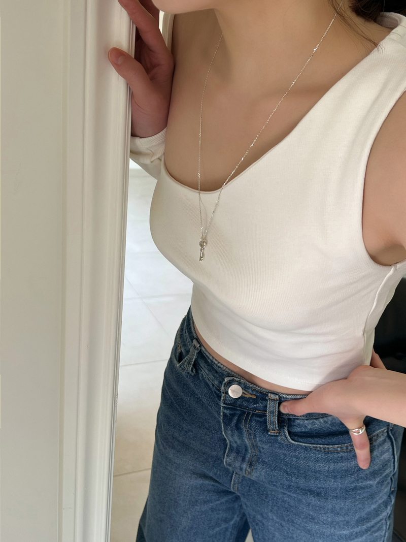 Key of heart necklace (silver)