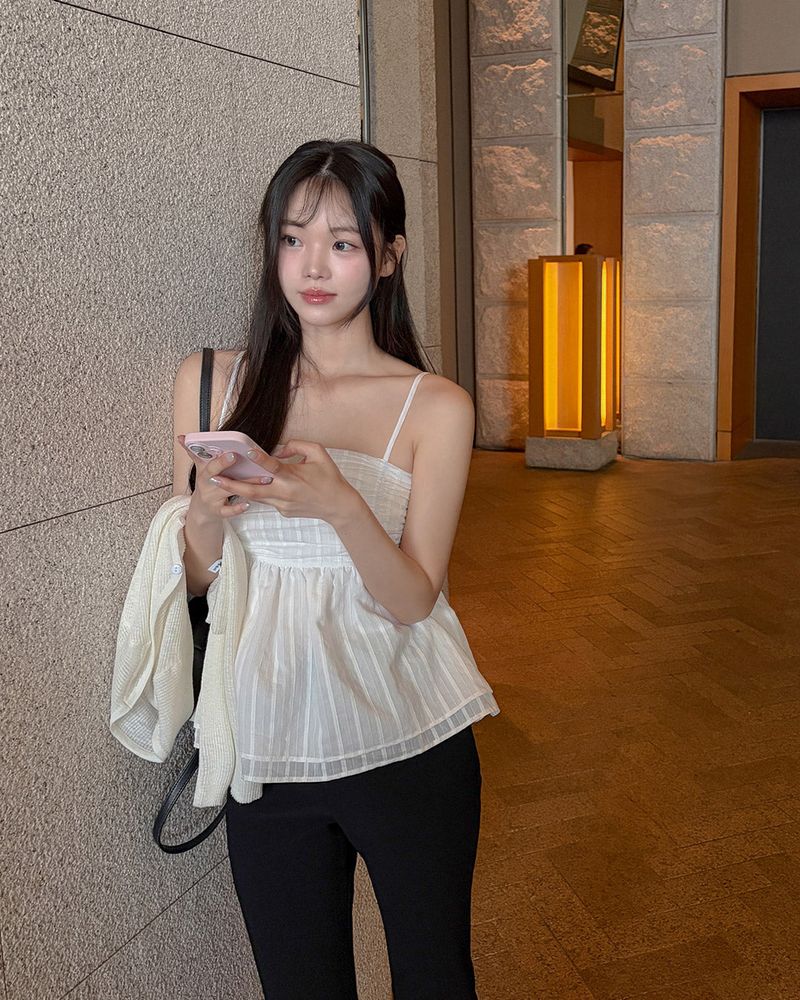 Gni bustier blouse & tie set