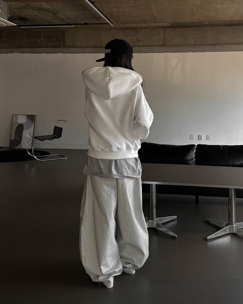 Eyelet full hoodie zip up