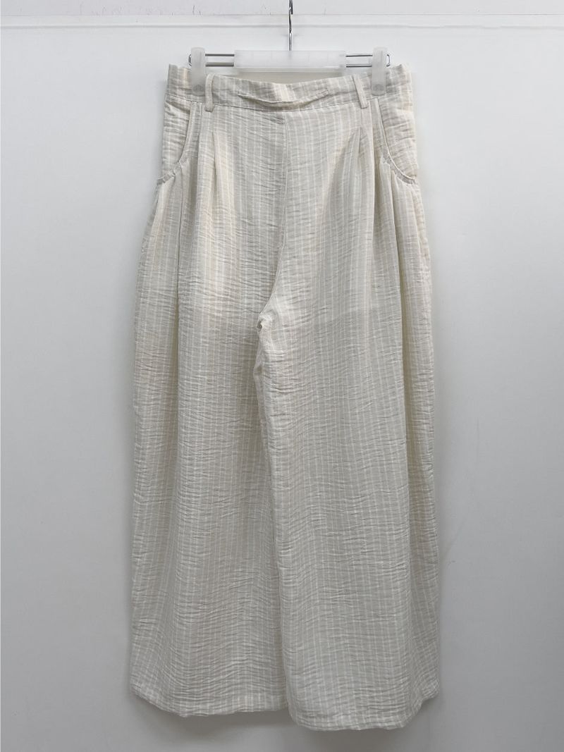 Rose String Stripe Wide Pants