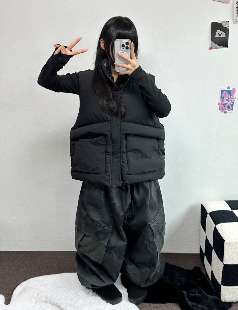 OVER WIDE VEST PADDING🩶🤍🖤☁ - 4 COLORS
