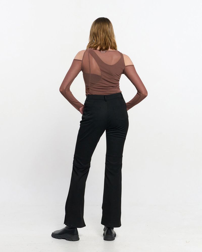 In&Out Knitted Top _  BROWN