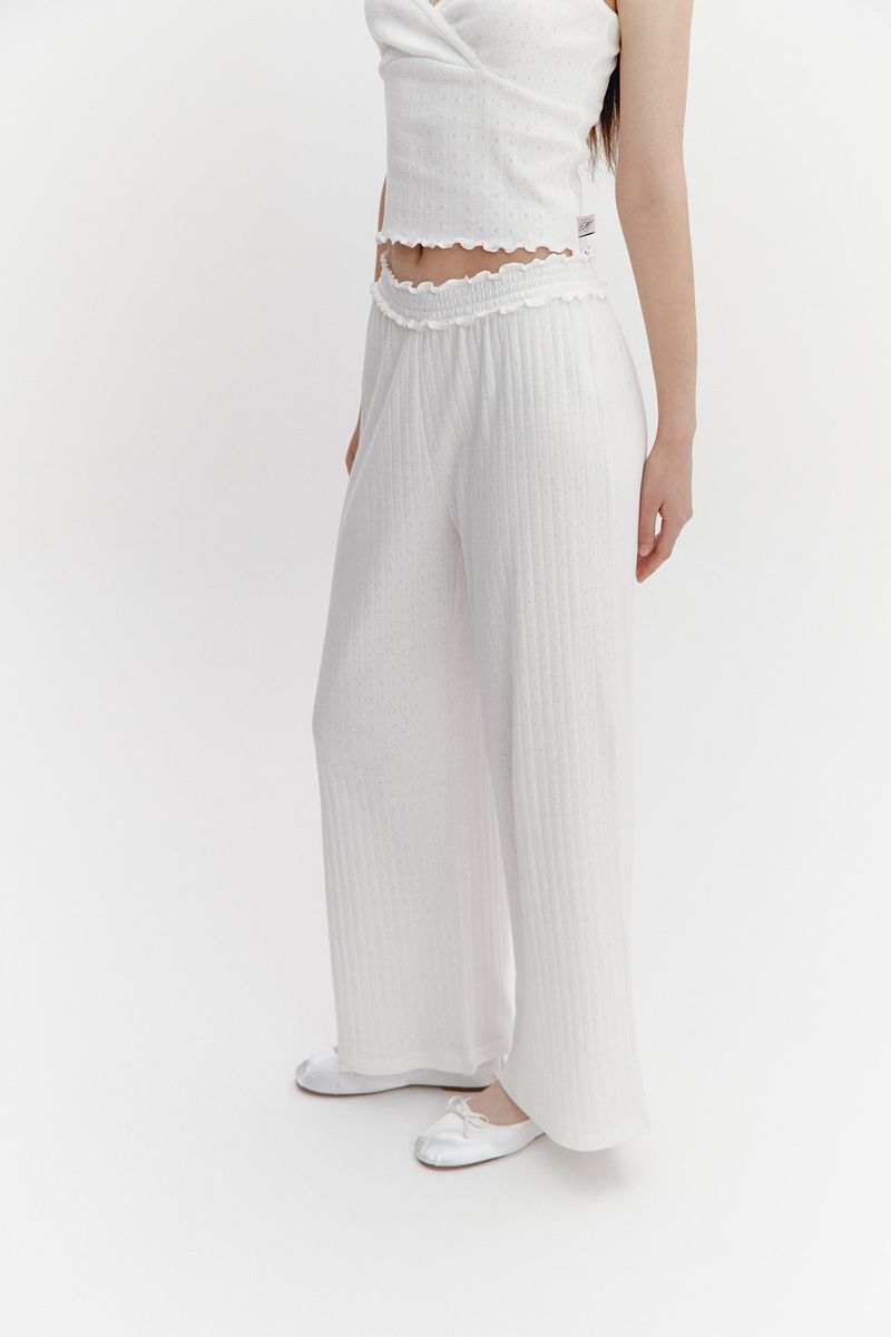 Wave Frill Pants Ivory