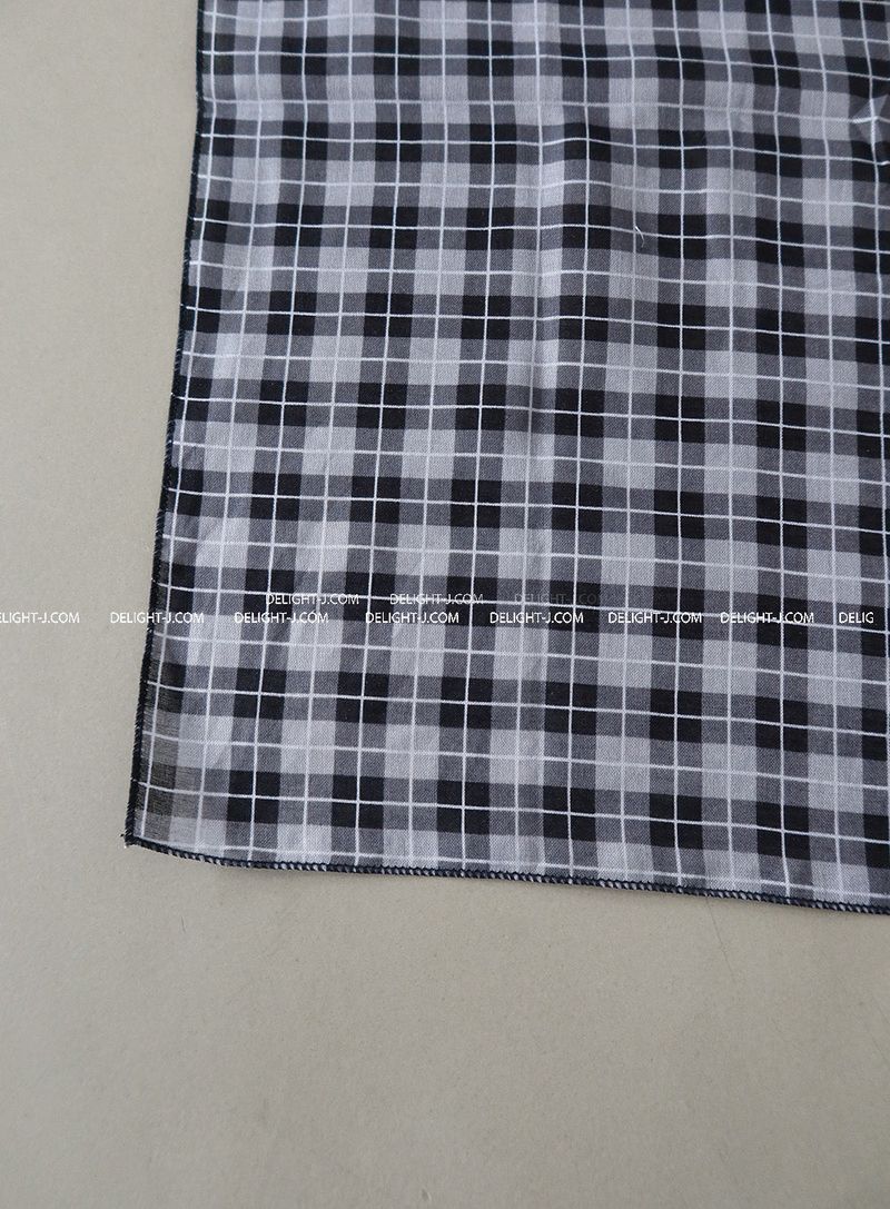 [UNISEX] Checkered linen square scarf