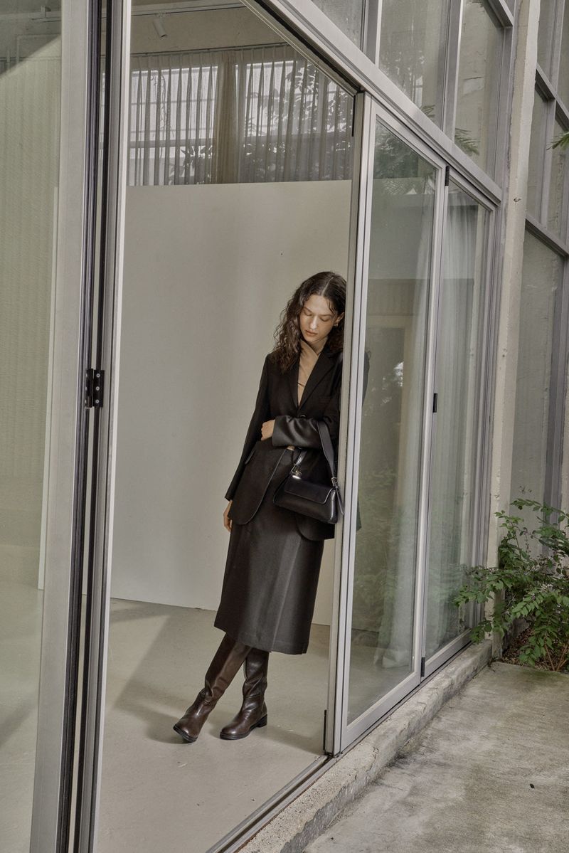 WOOL TWILL SETUP JACKET_DEEP KAHKI
