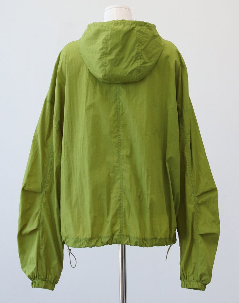 hoody nylon wind breaker (green)
