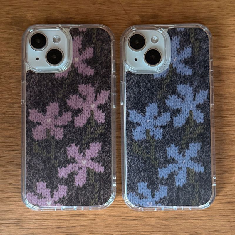 WILDFLOWERS MOHAIR HARD JELL CASE - BLUE
