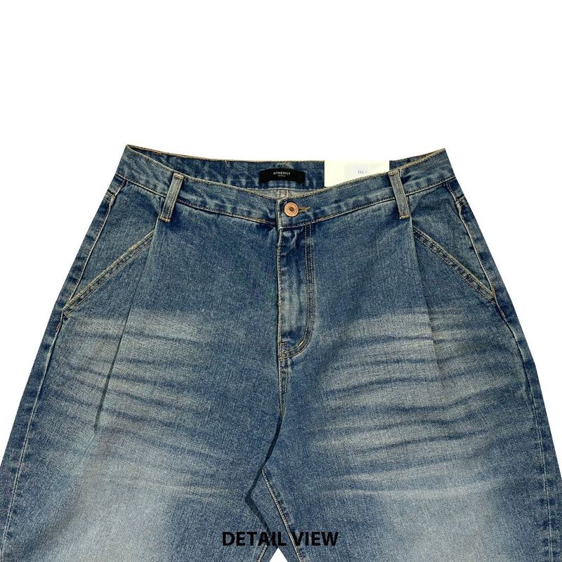 Curved Out Denim Pants (2 Colors)