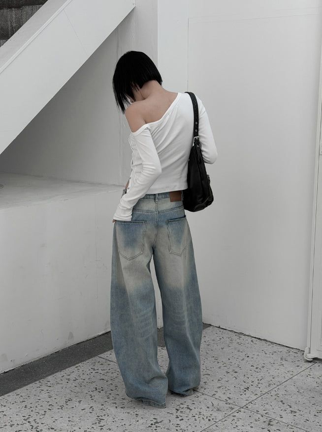 Nant Curved Cut Washed Denim