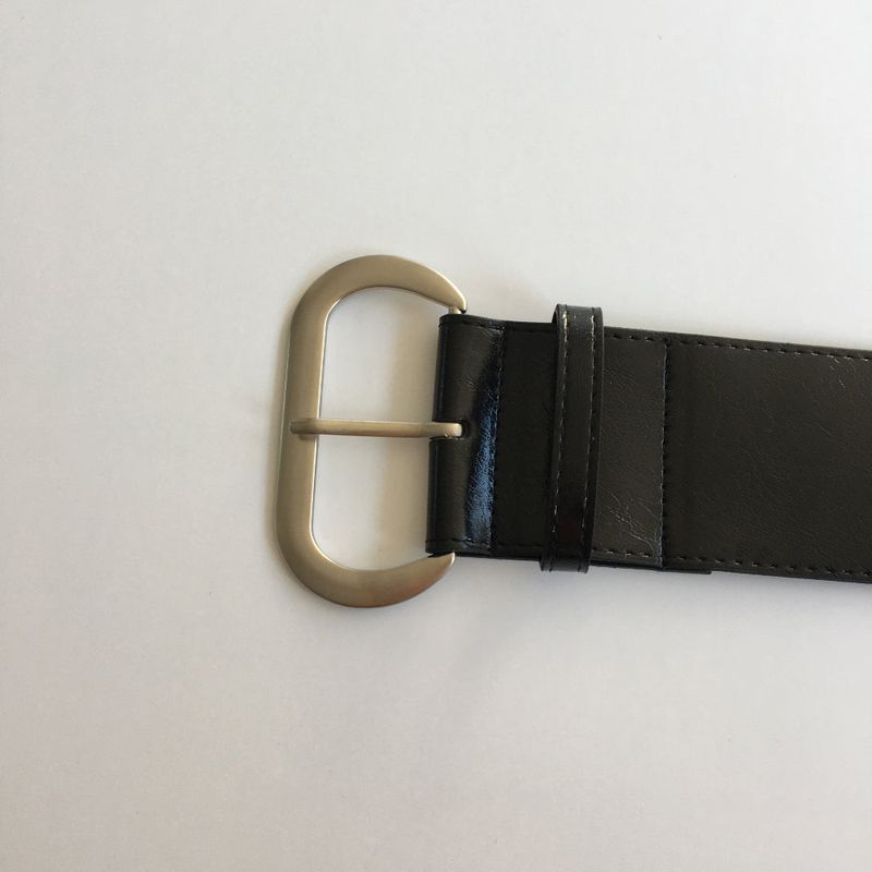 Wide oval buckle belt(2color)