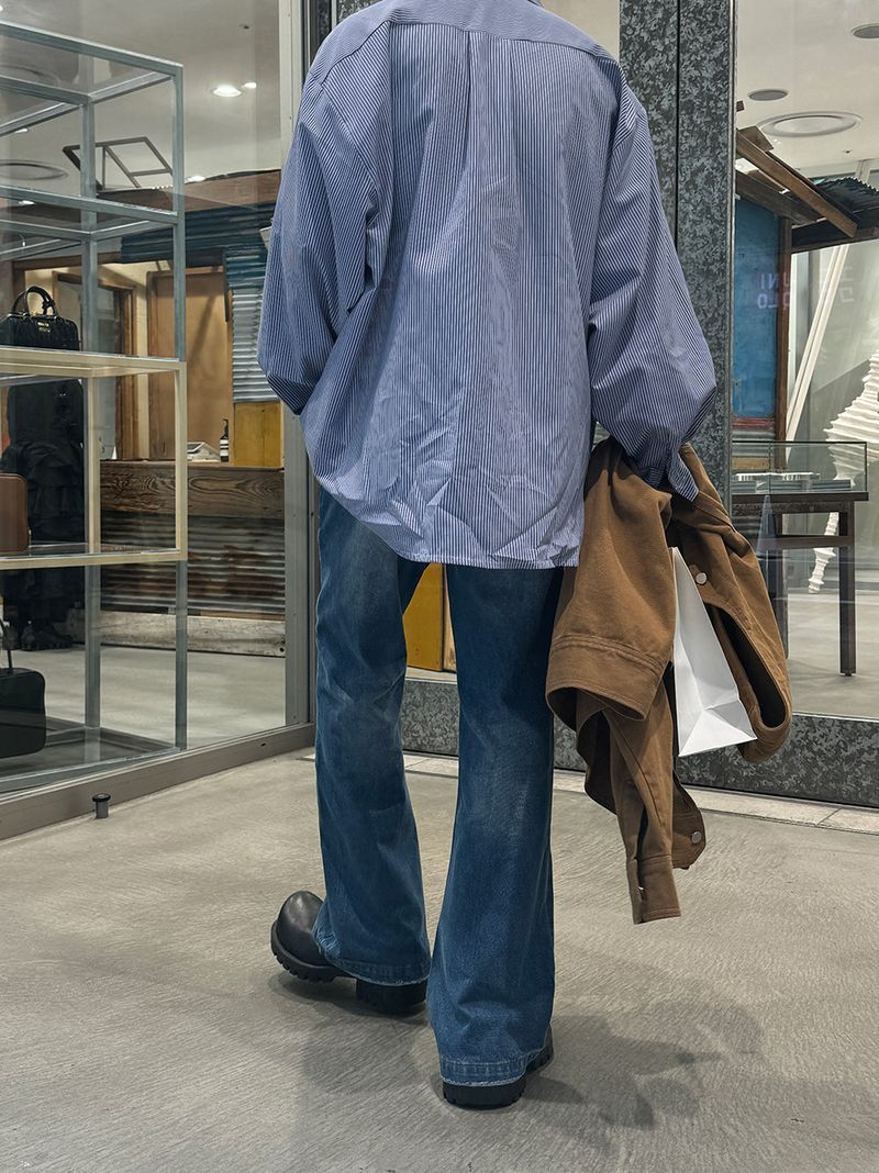 ASCLO Diagonal Incision Bootcut Denim Pants