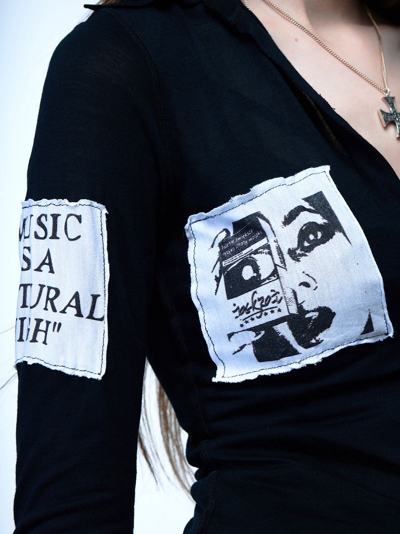 Emoha Movie patch elegant long shirt