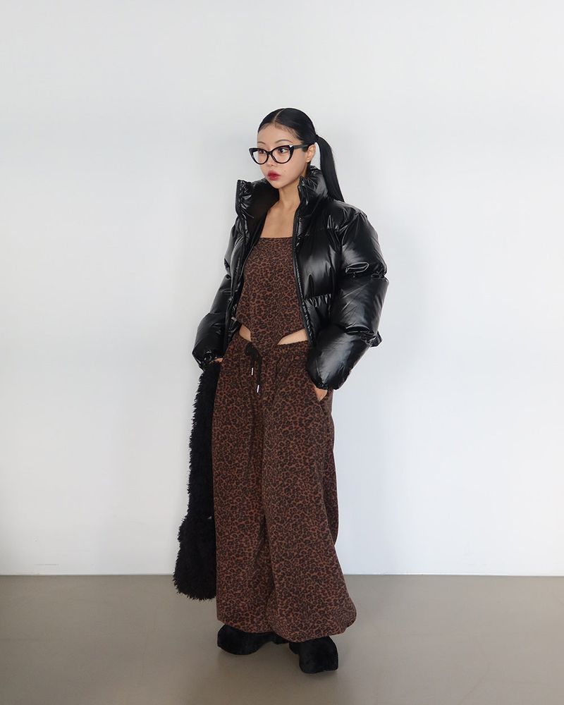 woolen leopard leopard tube top scarf